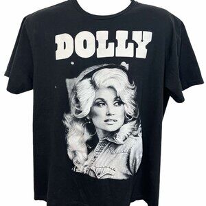 Dolly Parton T-Shirt Black, White Prints, Large, Tees For Men Dolly Merch.